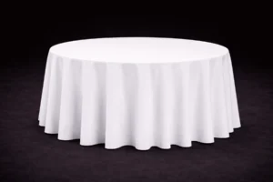 Banketttisch rund mieten (mit Tischdecke)