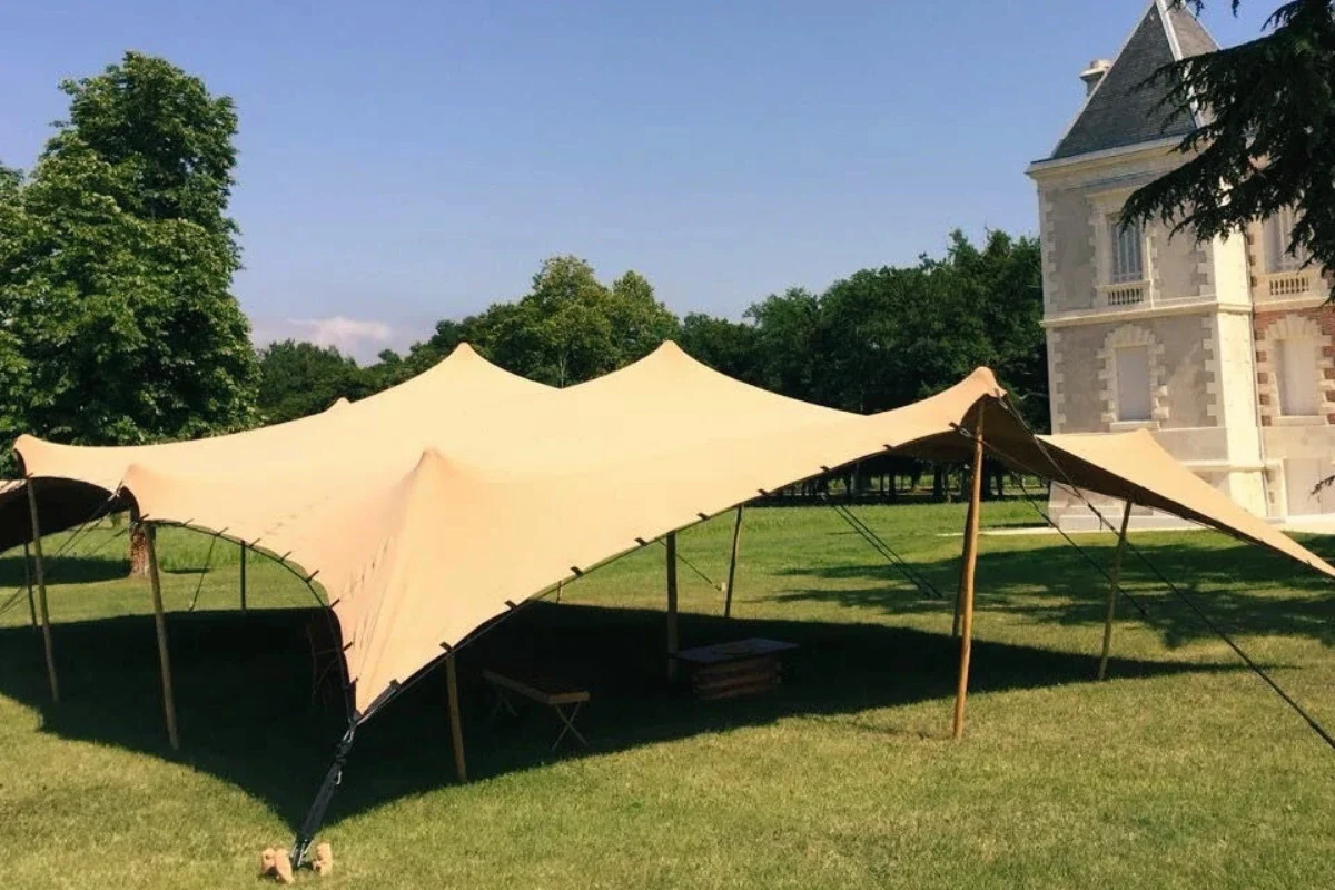 Stretchzelt mieten für Hochzeit, Festival oder Sommerfest